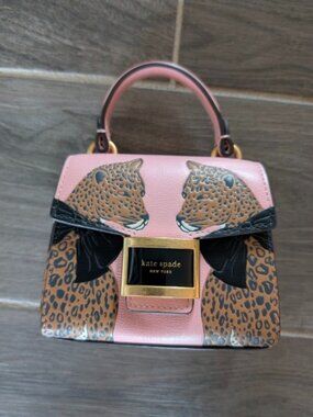 Kate Spade Mini Leopard Bow Top Handle Bag 🐆🎀 (Rare Micro Purse!)